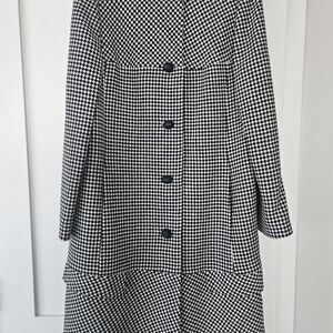 Classic Navy and White Houndstooth Coat